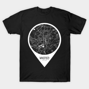 Wakefield, England City Map - Travel Pin T-Shirt